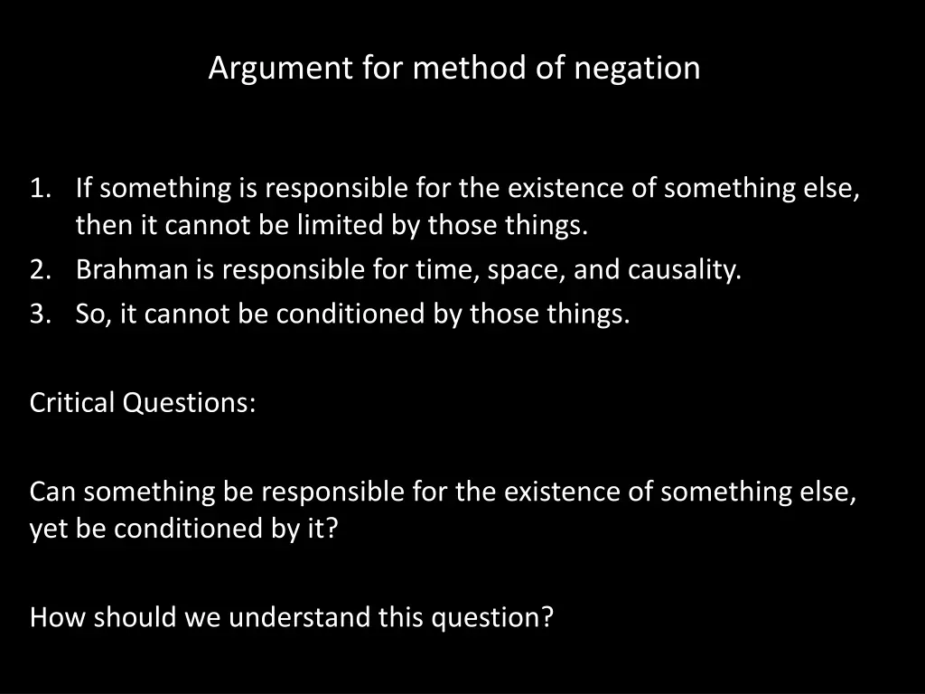 argument for method of negation