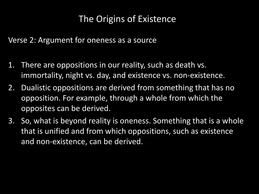 the origins of existence 3