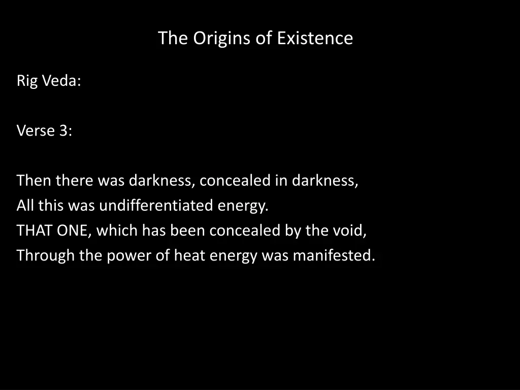 the origins of existence 5