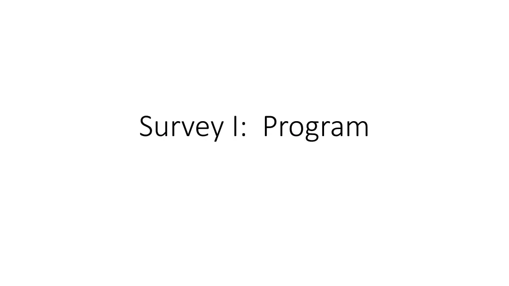 survey i program