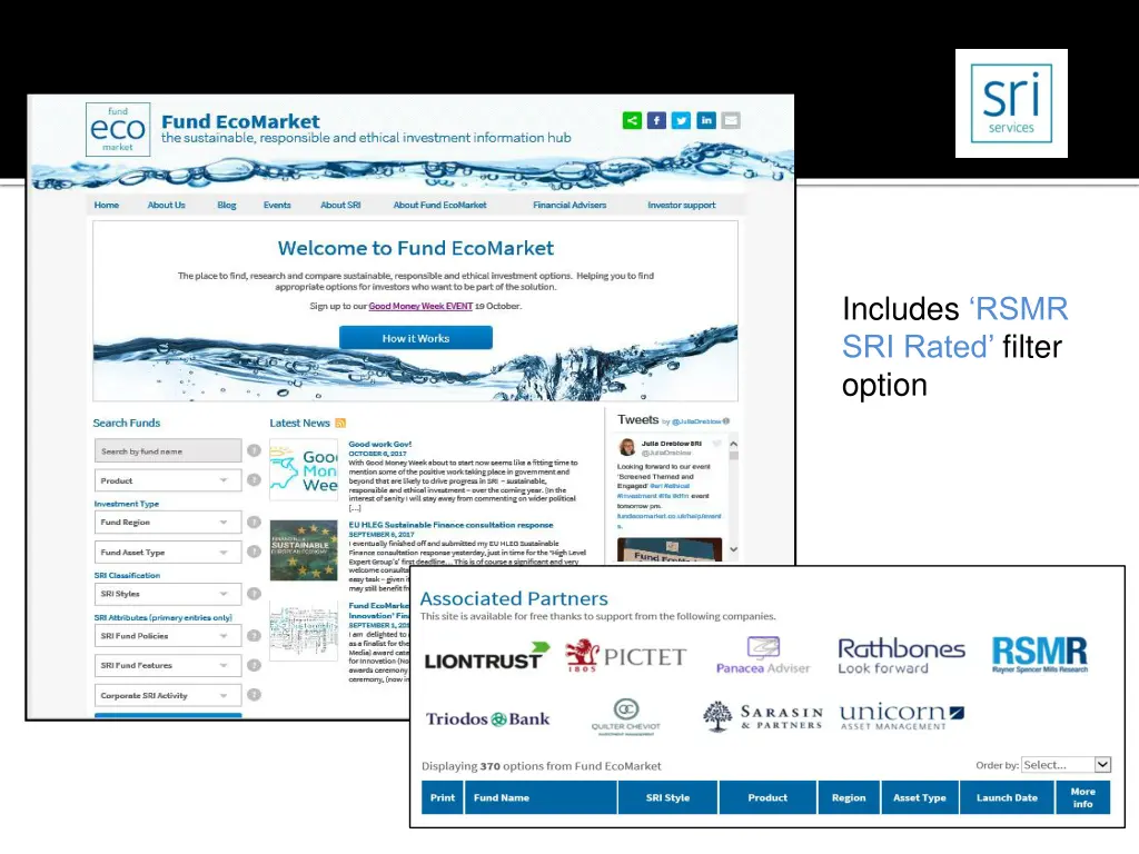 includes rsmr sri rated filter option