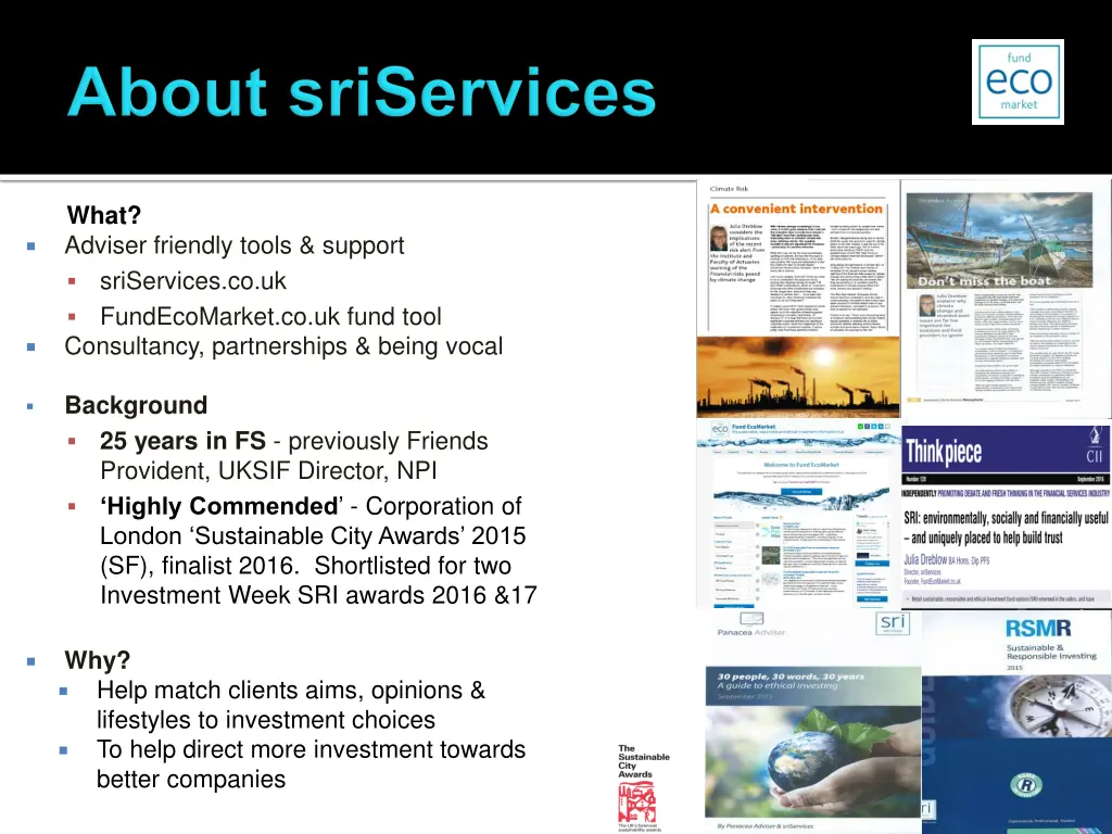 what adviser friendly tools support sriservices