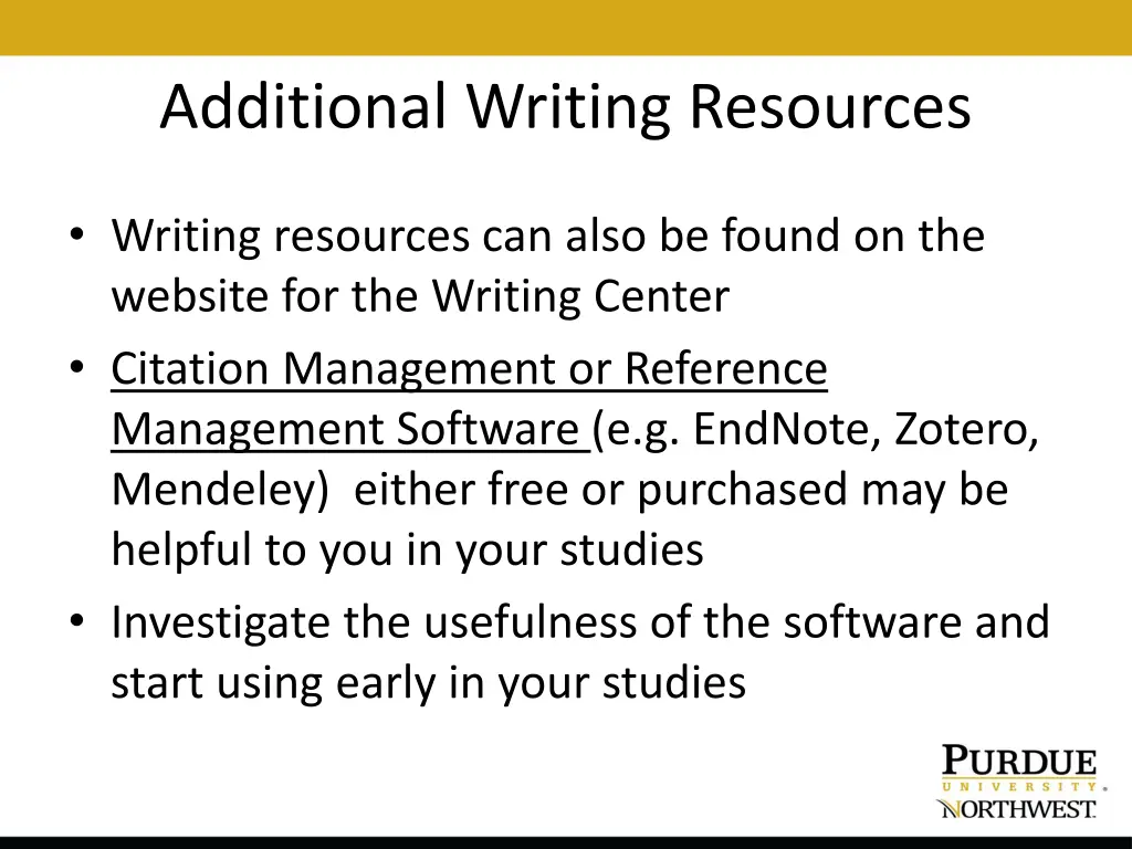 additional writing resources