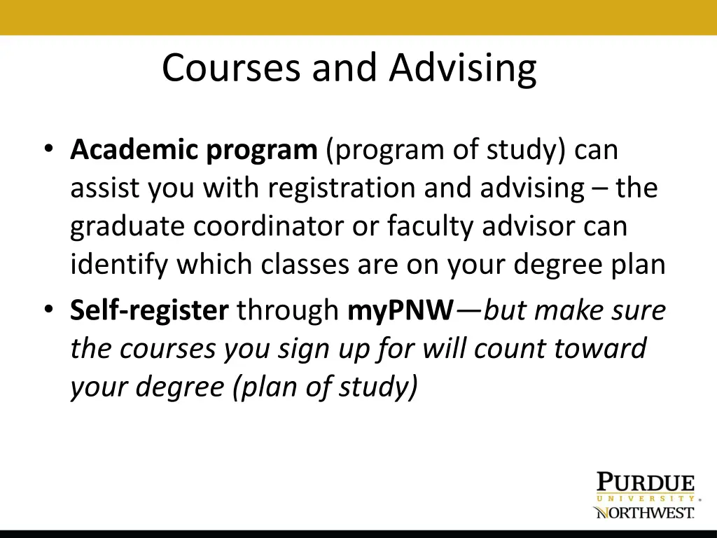 courses and advising