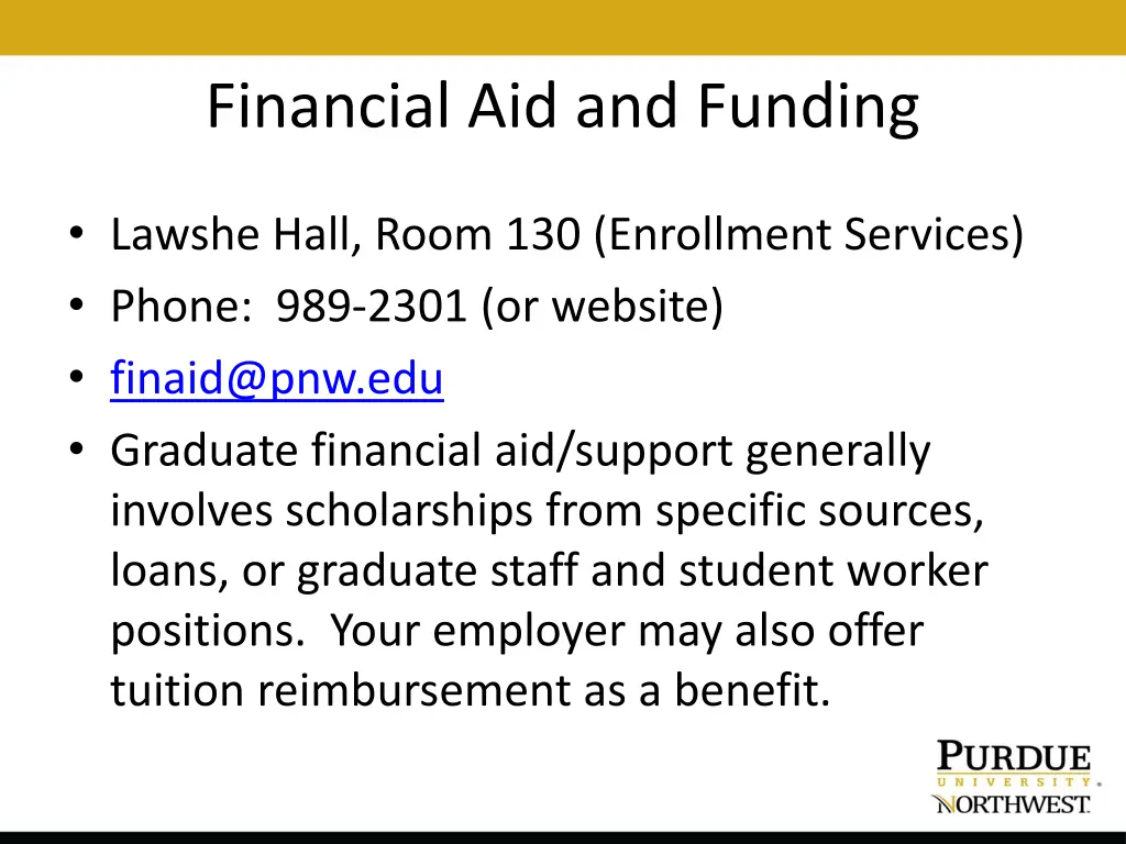 financial aid and funding