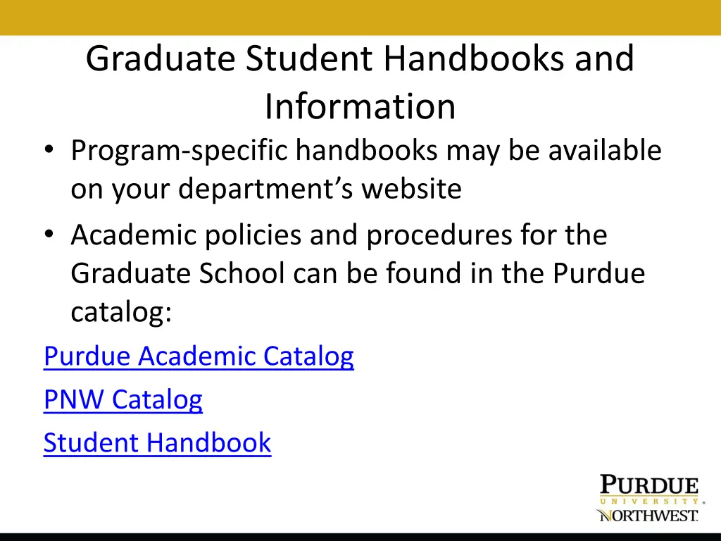 graduate student handbooks and information