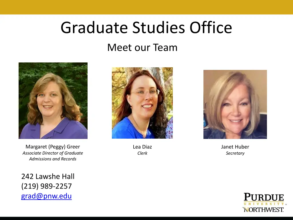 graduate studies office meet our team