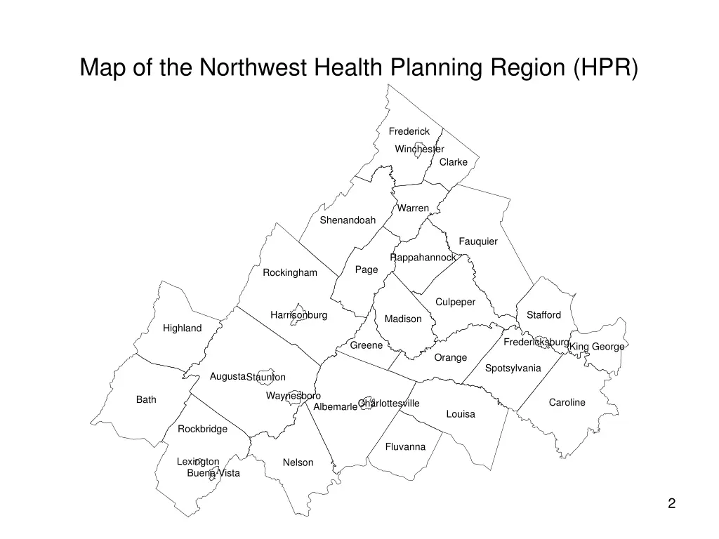 map of the northwest health planning region hpr