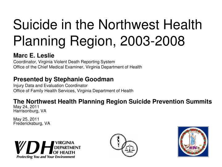 suicide in the northwest health planning region