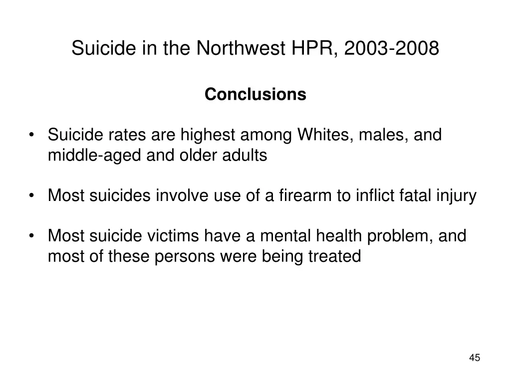 suicide in the northwest hpr 2003 2008 38