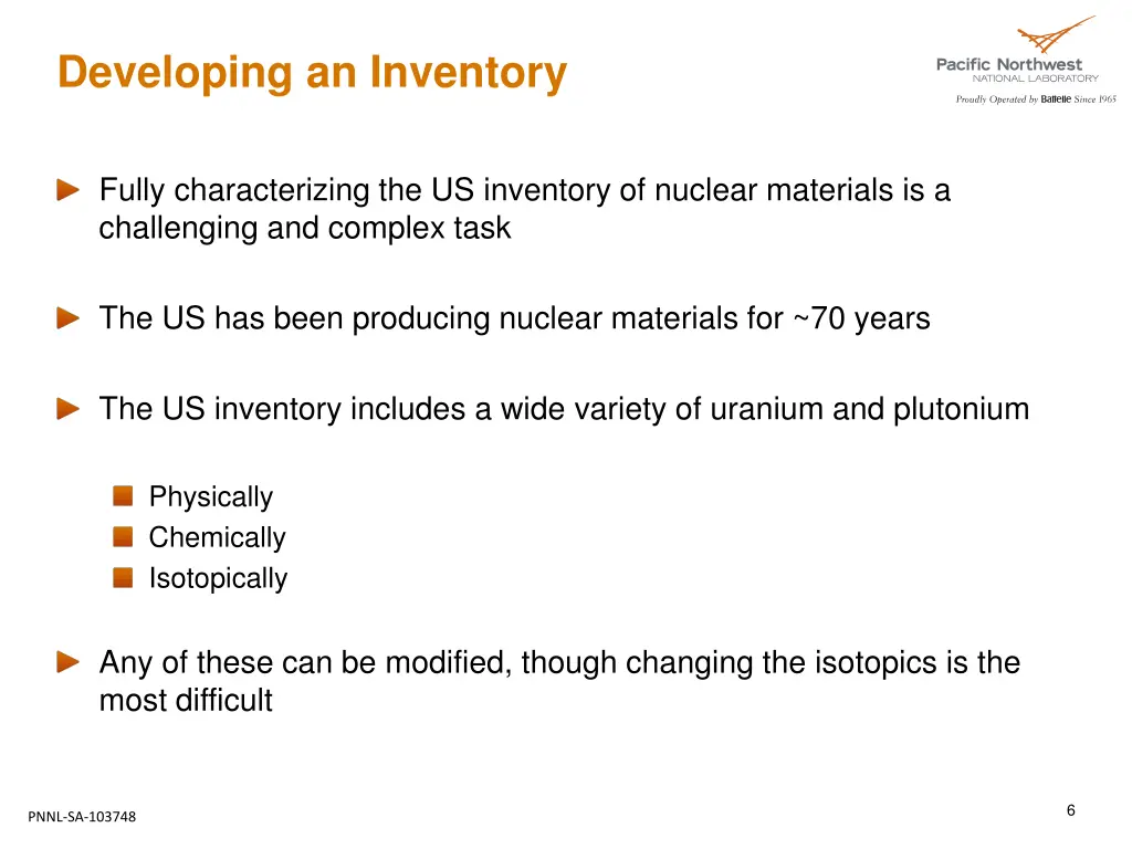 developing an inventory 1