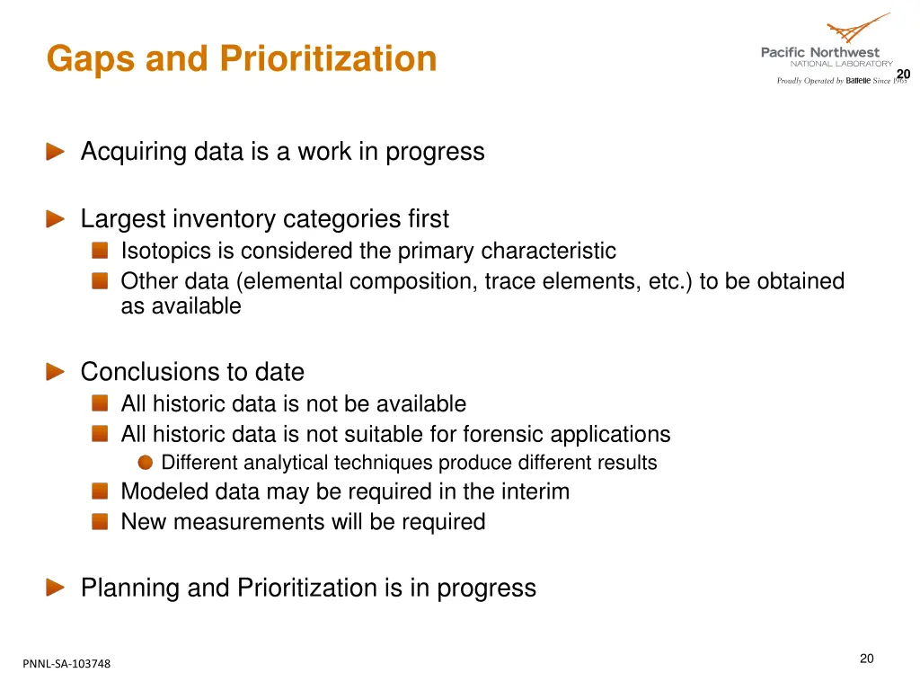 gaps and prioritization