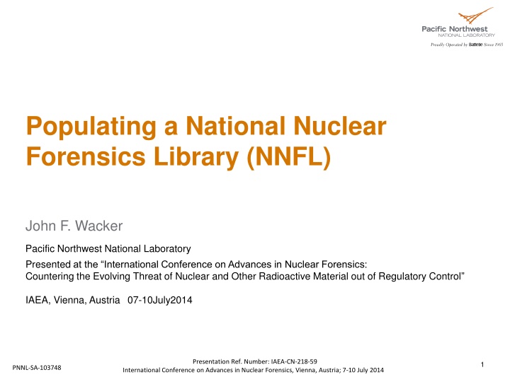 populating a national nuclear forensics library