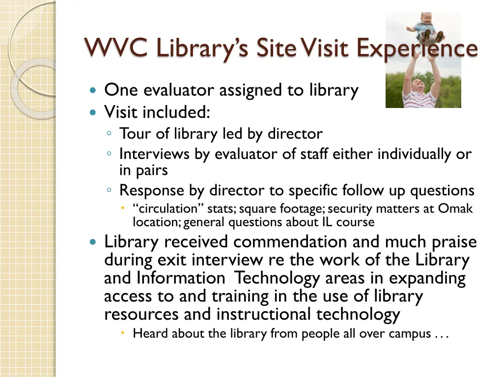 wvc library s site visit experience