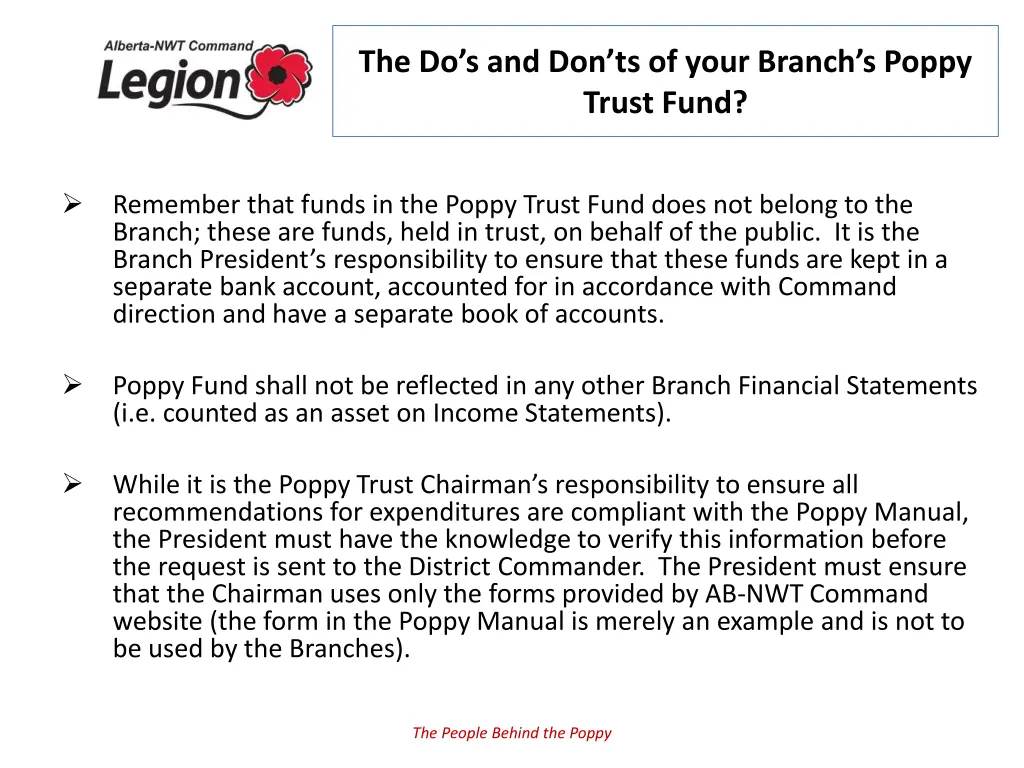 the do s and don ts of your branch s poppy trust