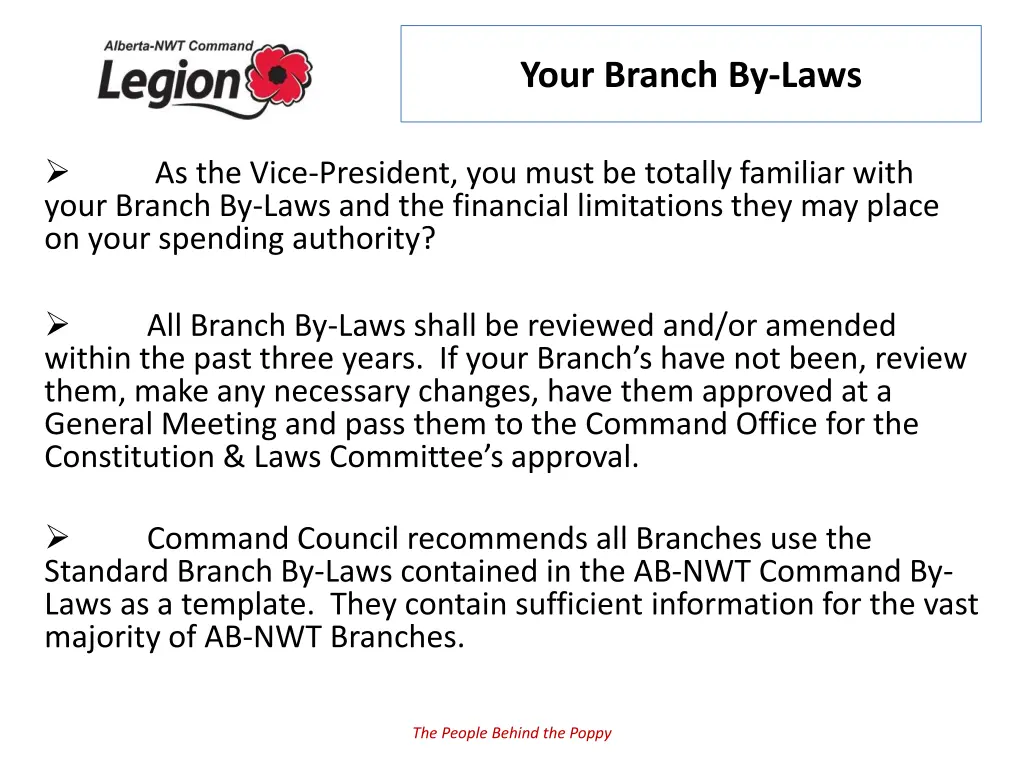 your branch by laws