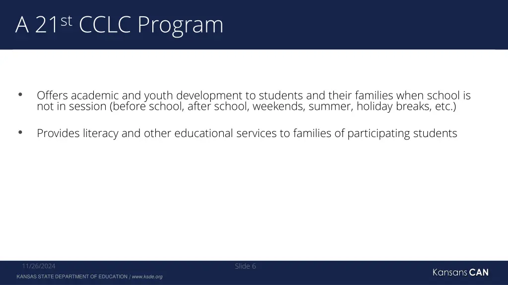 a 21 st cclc program