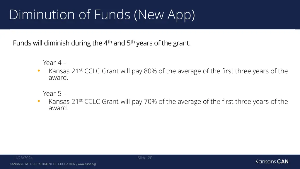 diminution of funds new app