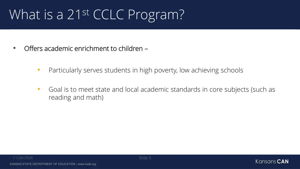 what is a 21 st cclc program