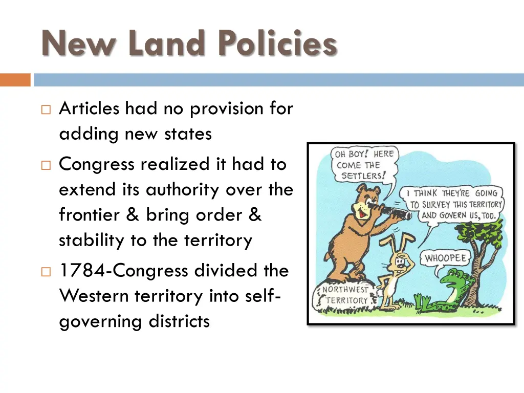 new land policies