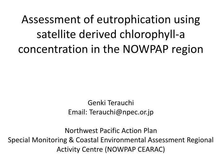 assessment of eutrophication using satellite