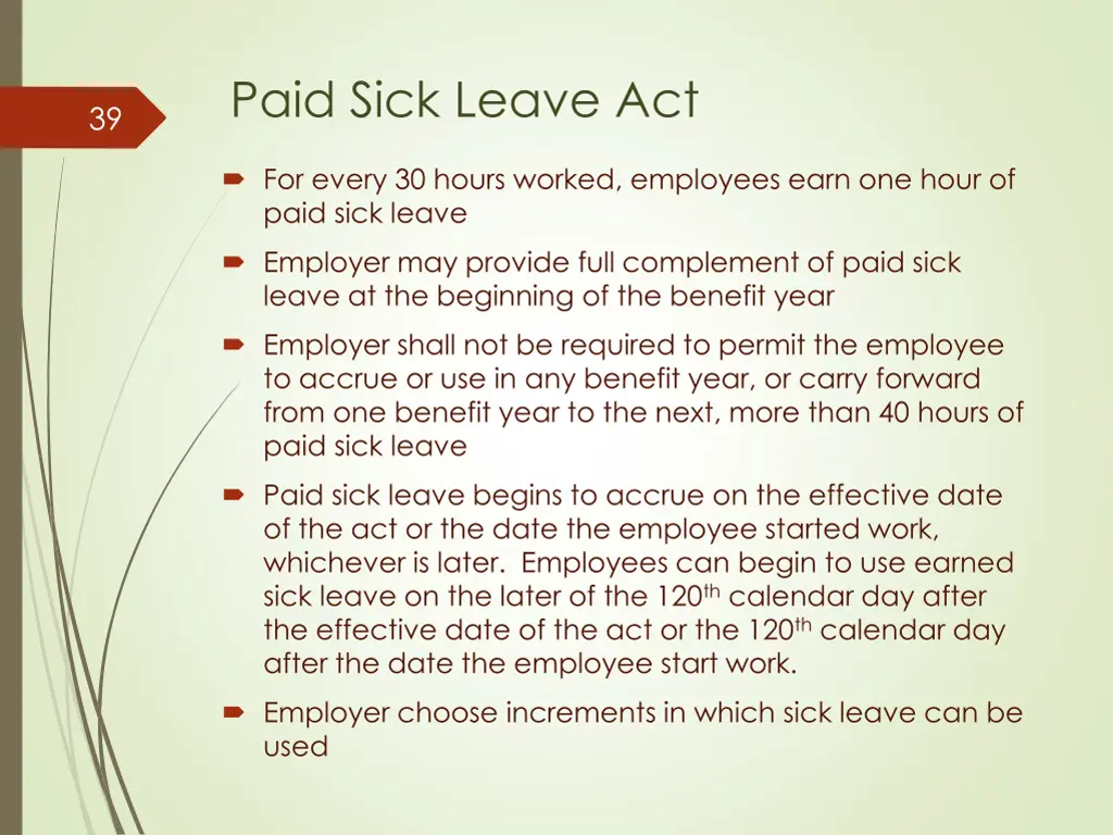 paid sick leave act