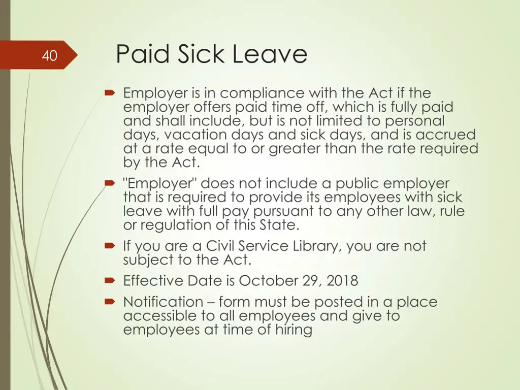 paid sick leave