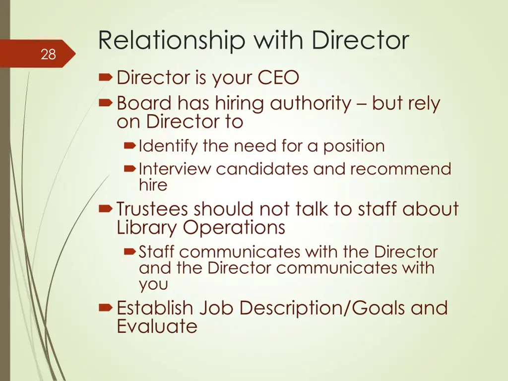 relationship with director