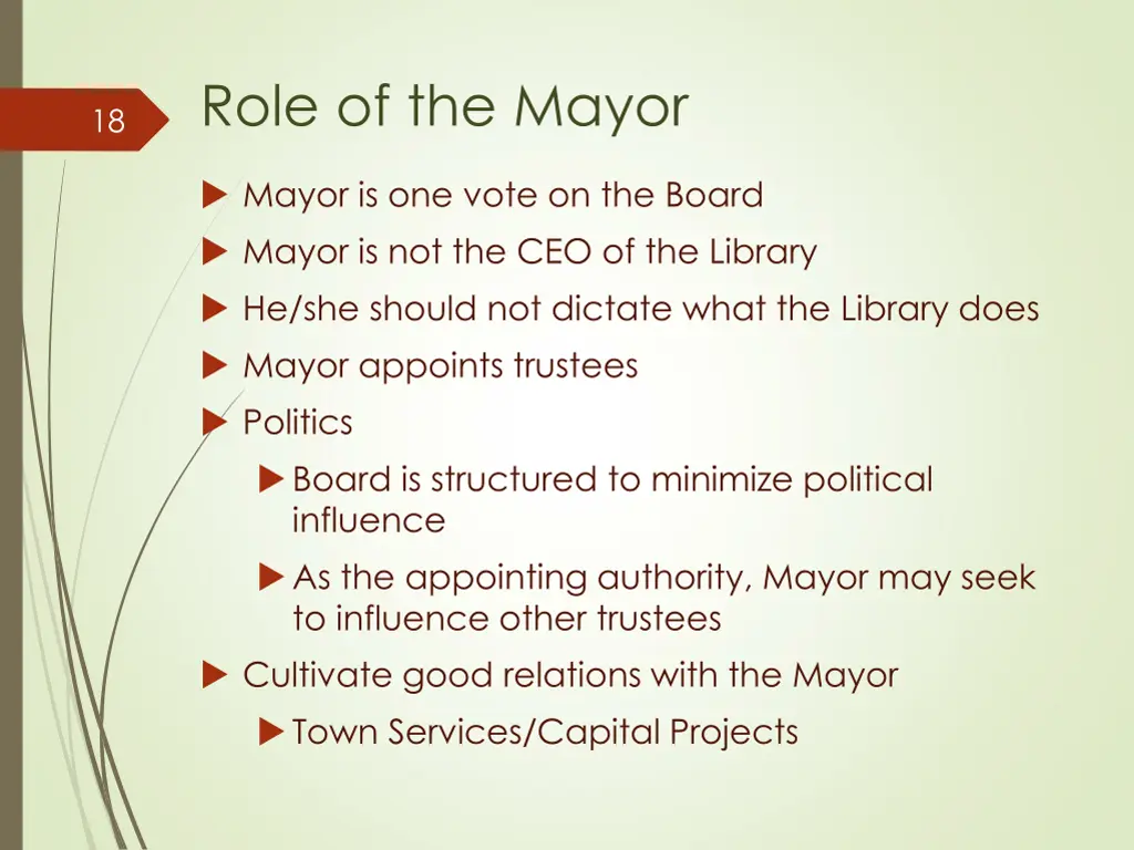 role of the mayor