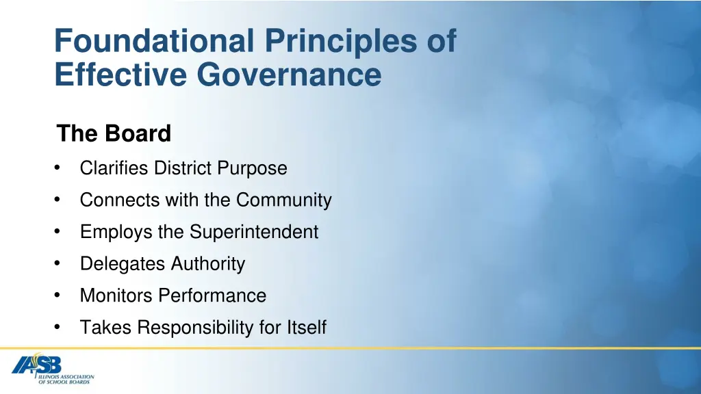 foundational principles of effective governance