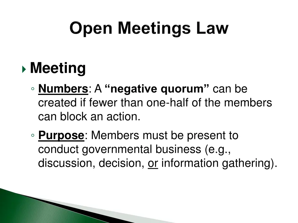 meeting numbers a negative quorum can be created