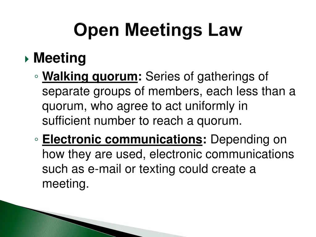 meeting walking quorum series of gatherings