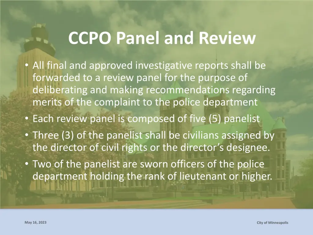 ccpo panel and review