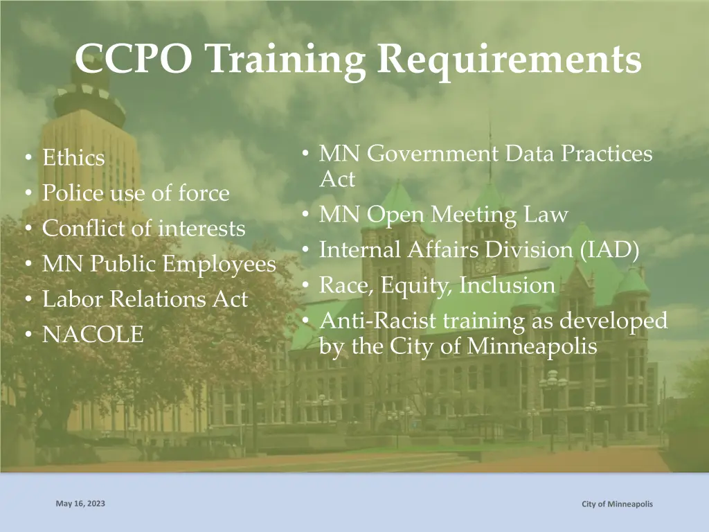 ccpo training requirements