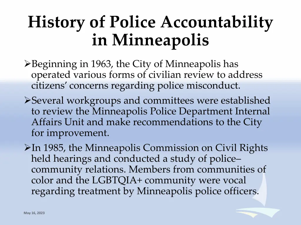 history of police accountability in minneapolis