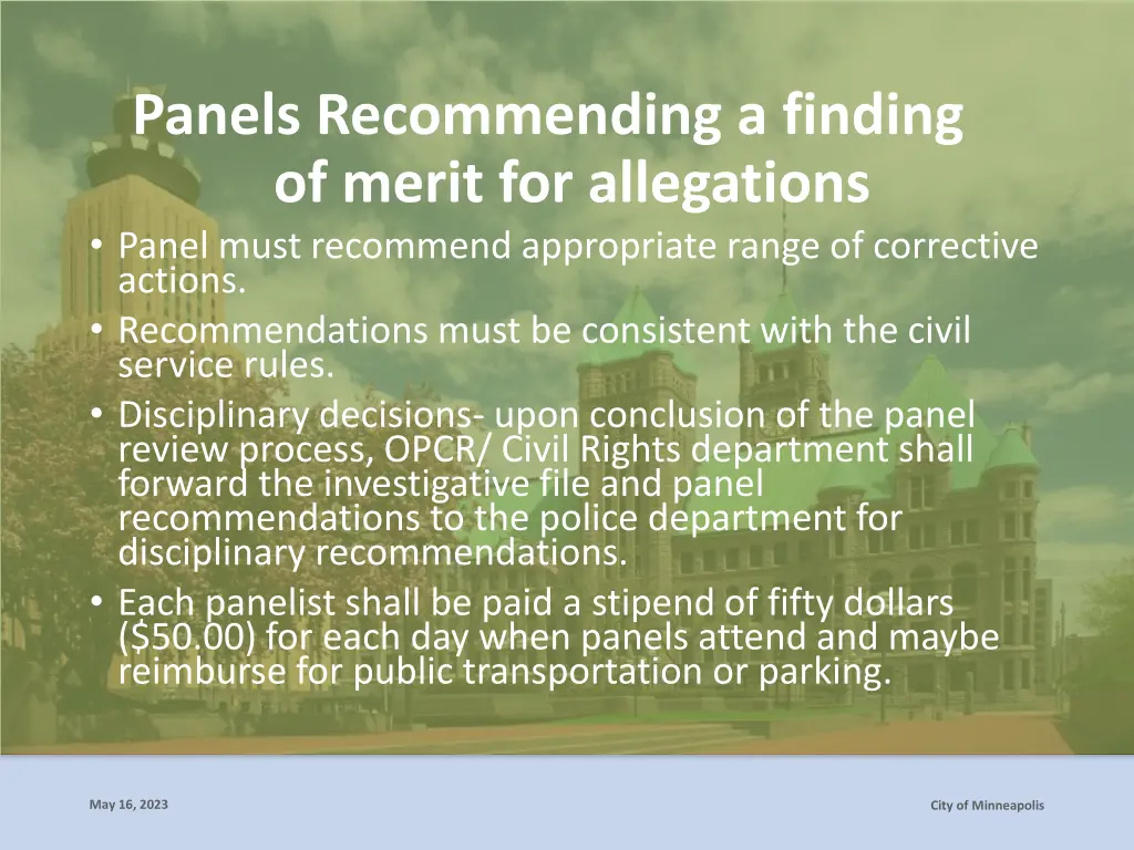 panels recommending a finding of merit