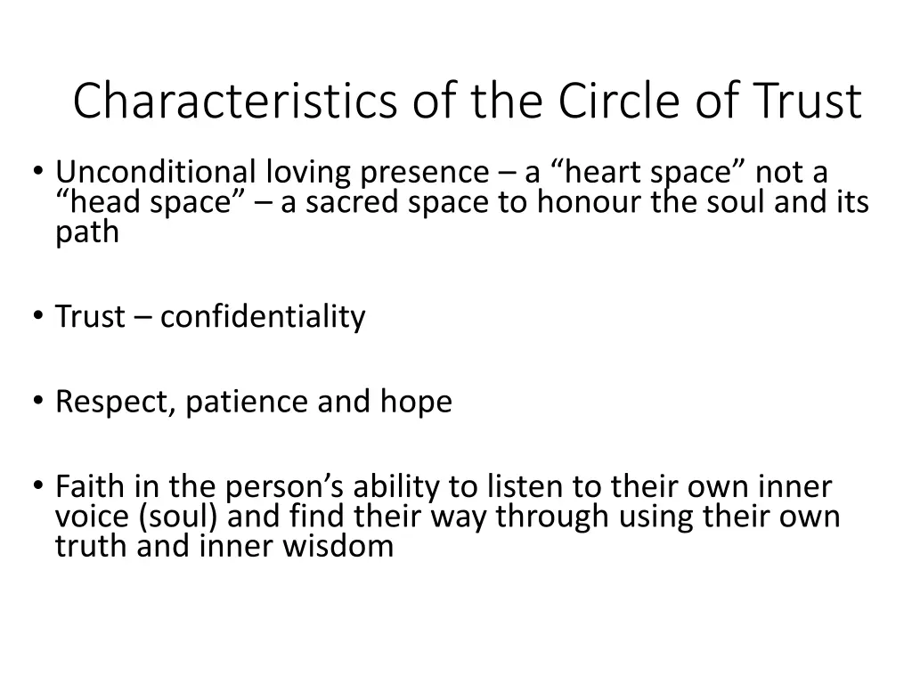 characteristics of the circle of trust