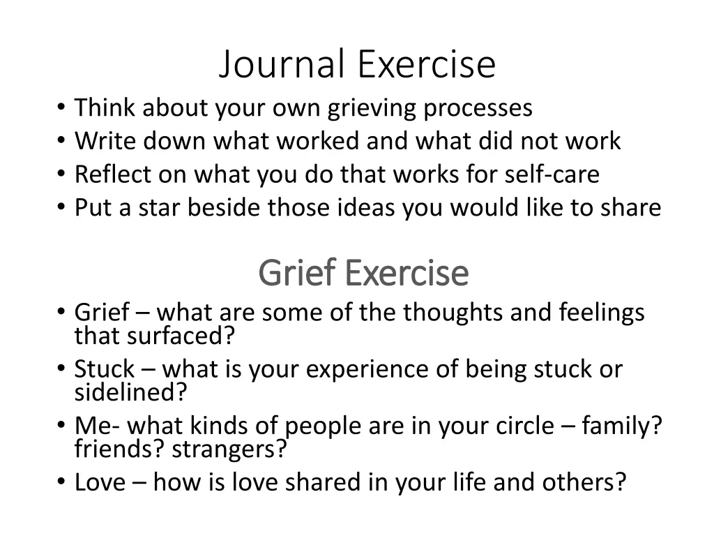 journal exercise