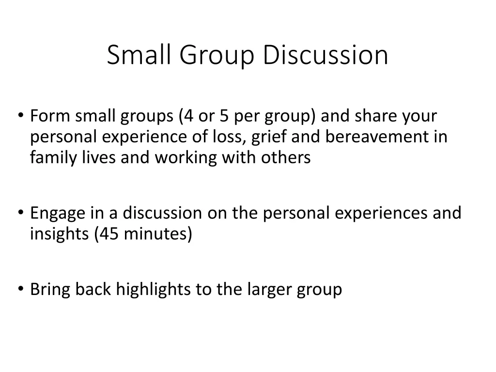 small group discussion