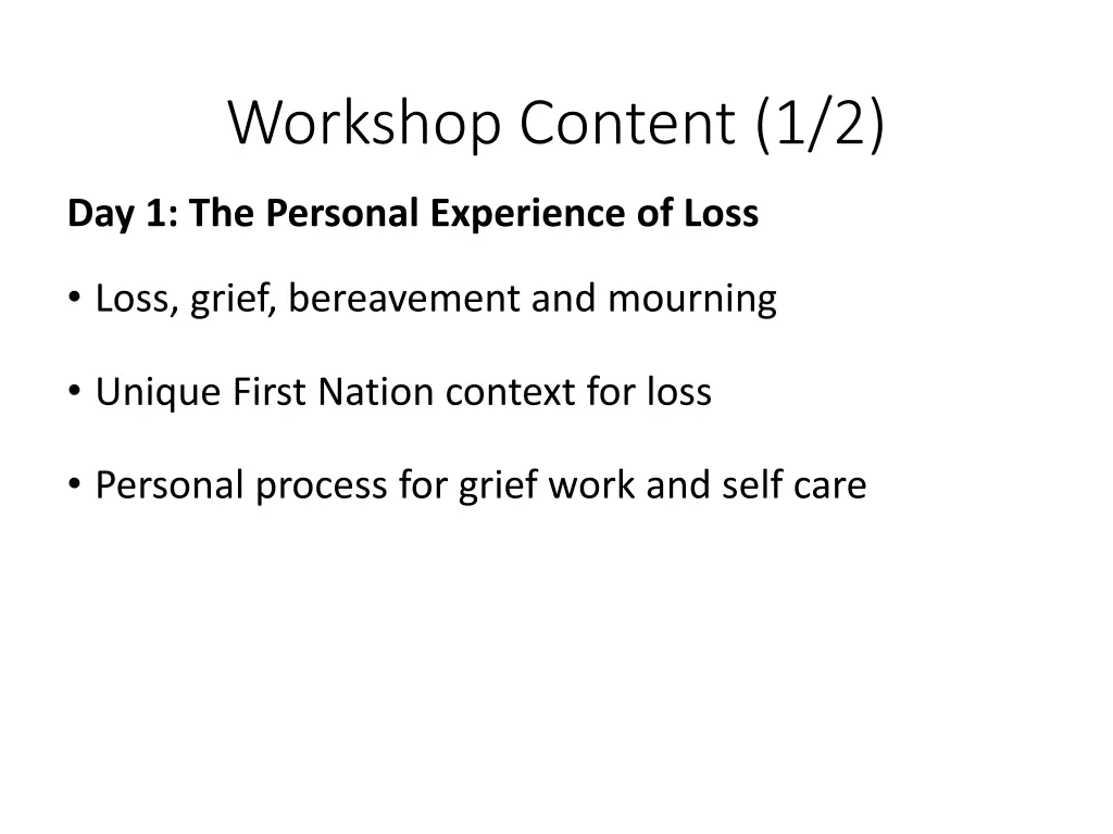 workshop content 1 2