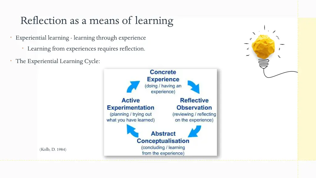 reflection as a means of learning