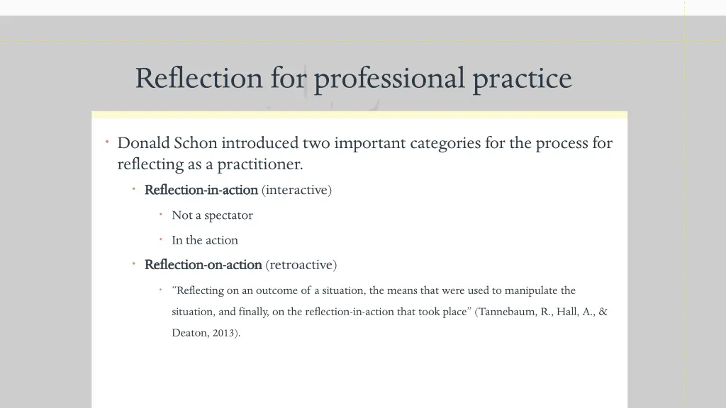 reflection for professional practice