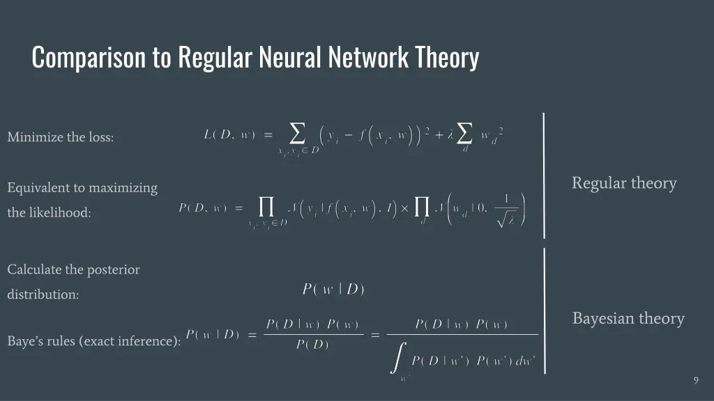 comparison to regular neural network theory