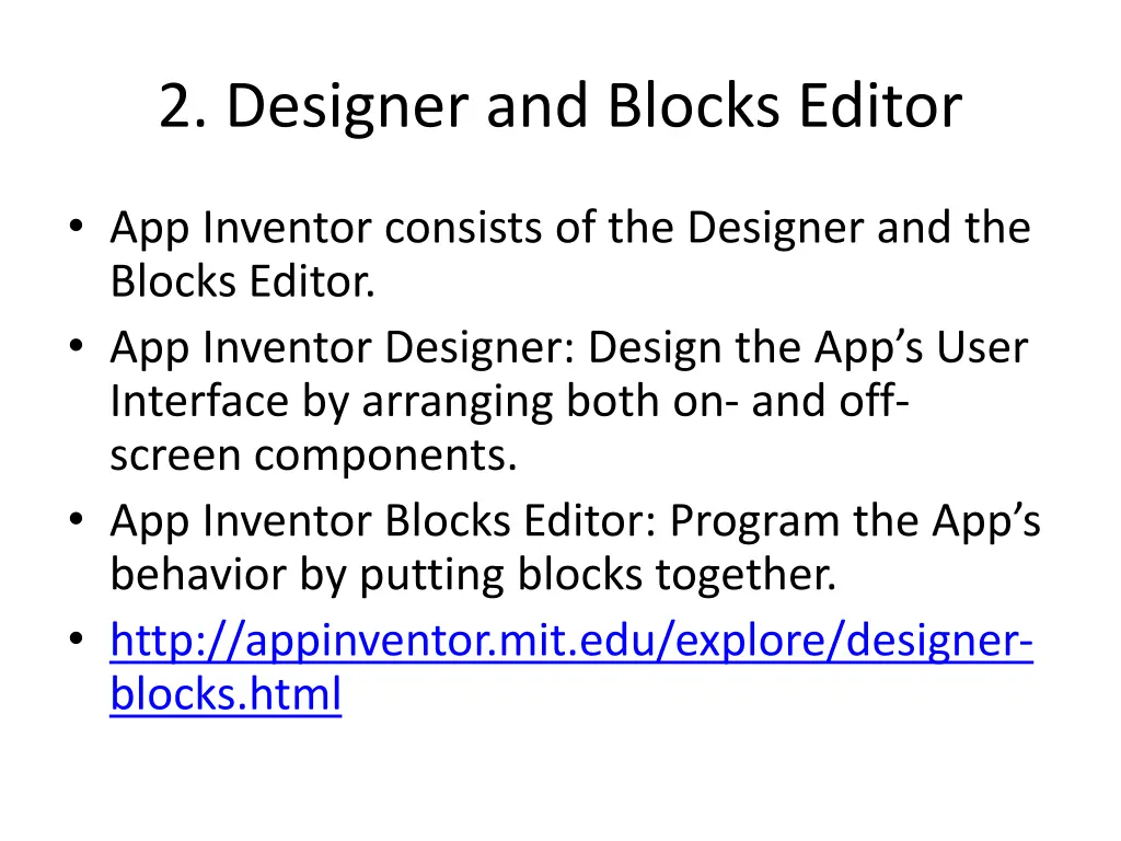 2 designer and blocks editor