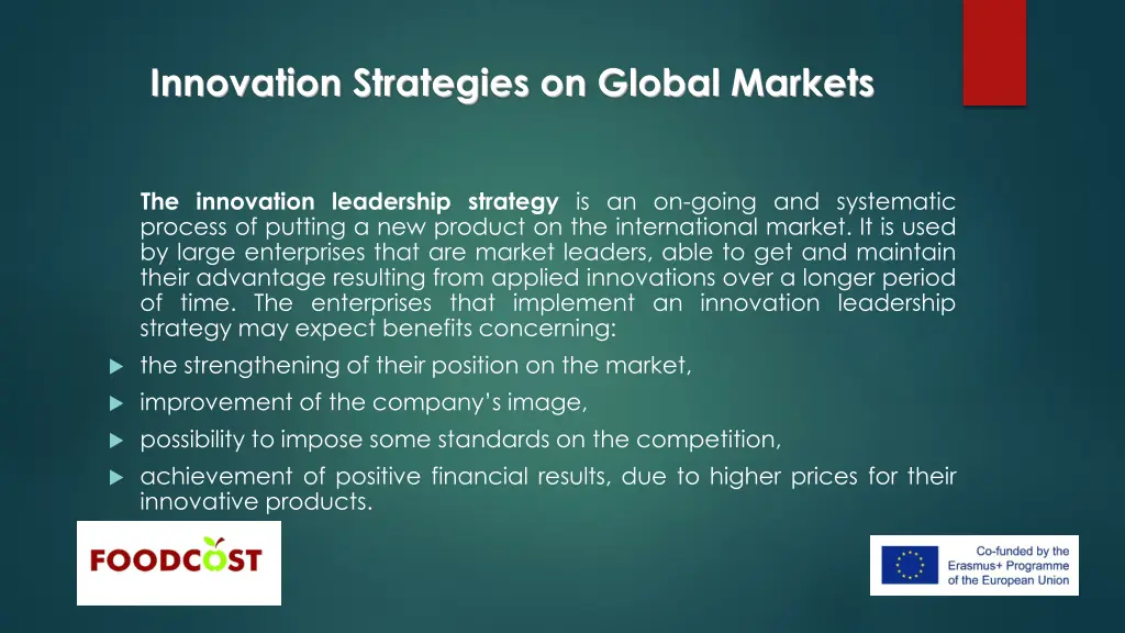 innovation strategies on global markets 2