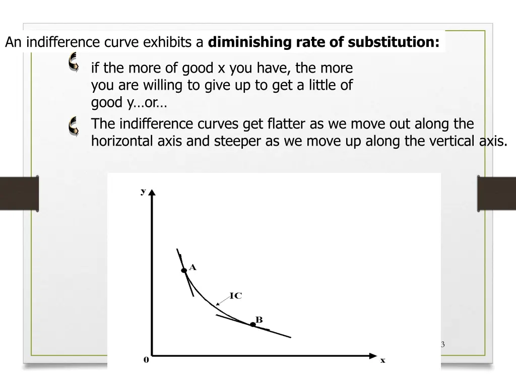 an indifference curve exhibits a diminishing rate