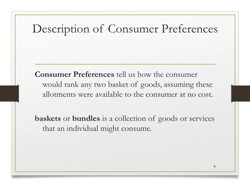 description of consumer preferences