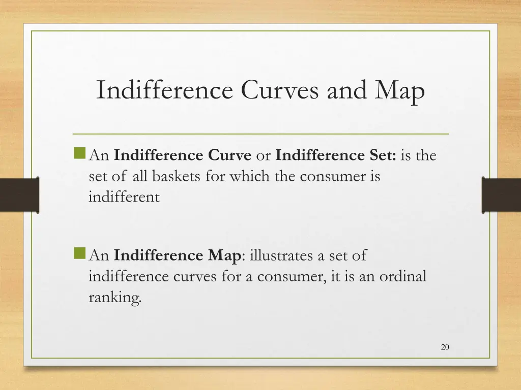 indifference curves and map