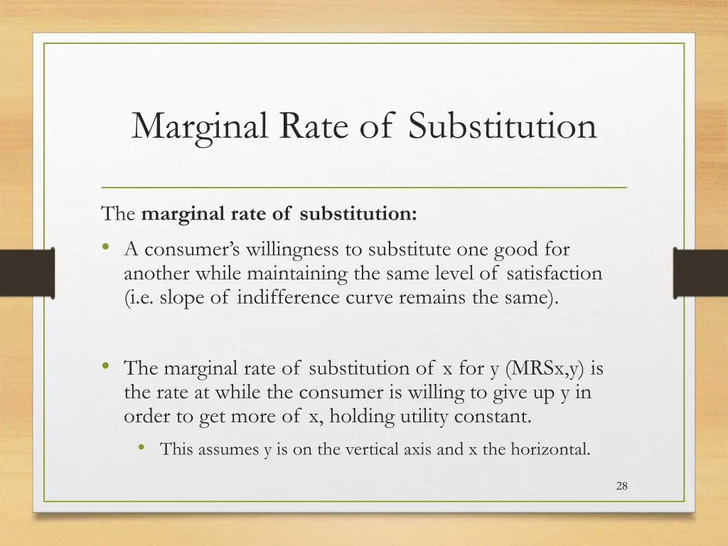 marginal rate of substitution