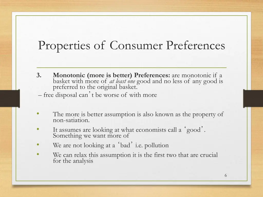 properties of consumer preferences 1